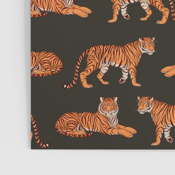 Tigers - Charcoal Black Poster Gallery Image 3