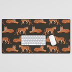 Tigers - Charcoal Black Desk Mat Gallery Image 1