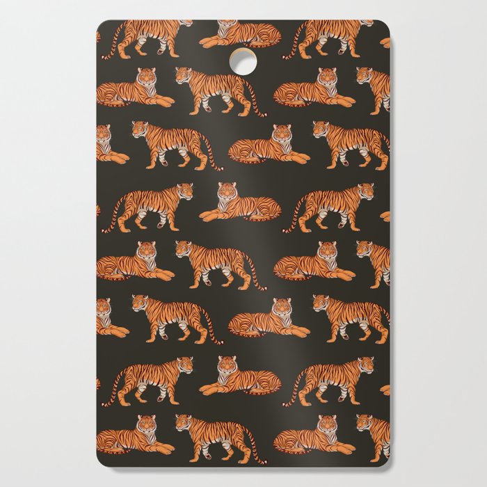 Tigers - Charcoal Black Cutting Board Gallery Image 1