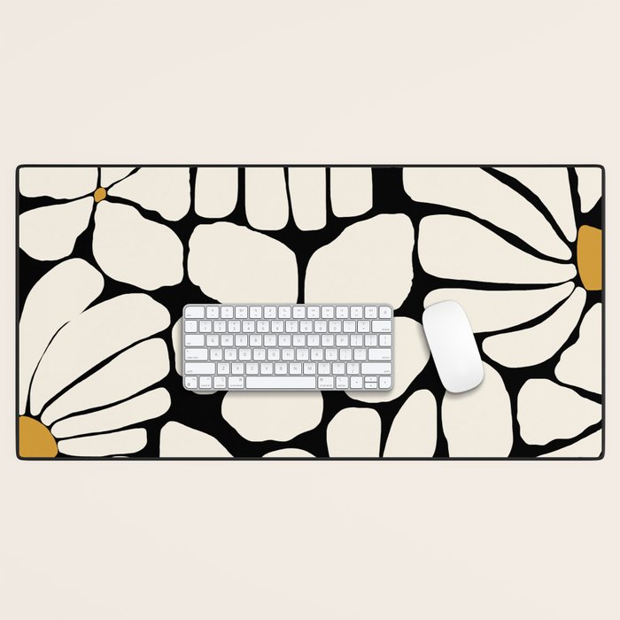 Wild Bloom - neutrals Desk Mat Gallery Image 1