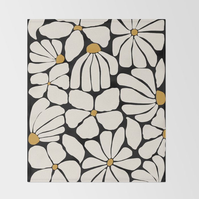 Wild Bloom - neutrals Throw Blanket Gallery Image 2