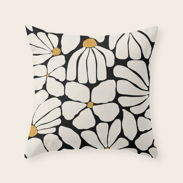 Wild Bloom - neutrals Throw Pillow Gallery Image 1