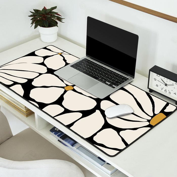 Wild Bloom - neutrals Desk Mat Gallery Image 2