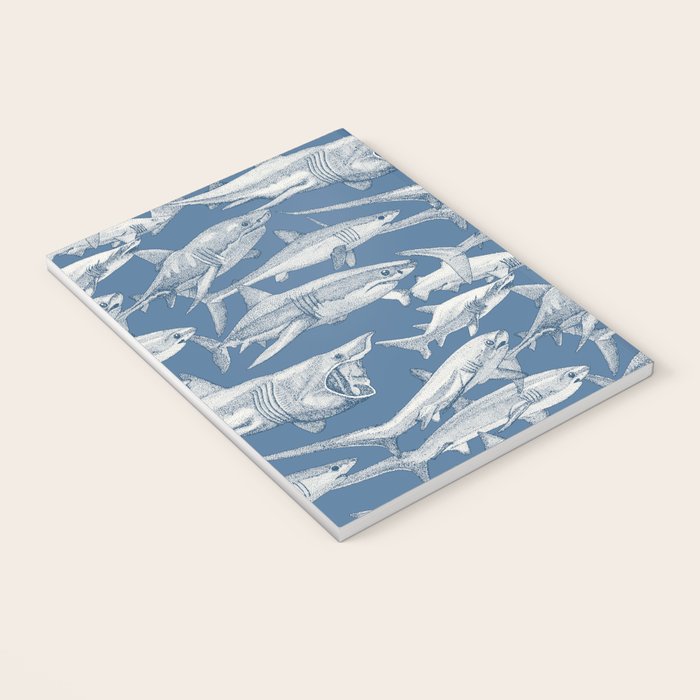 just sharks cobalt denim Notebook Gallery Image 3