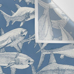 just sharks cobalt denim Wall Tapestry Gallery Image 3