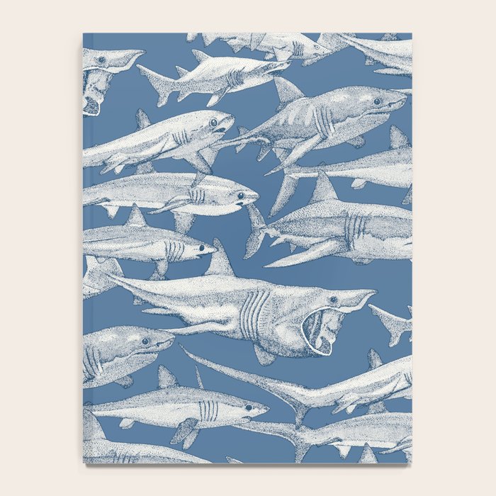 just sharks cobalt denim Notebook Gallery Image 4