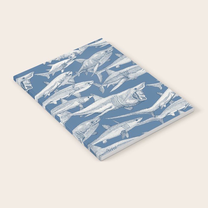 just sharks cobalt denim Notebook Gallery Image 2