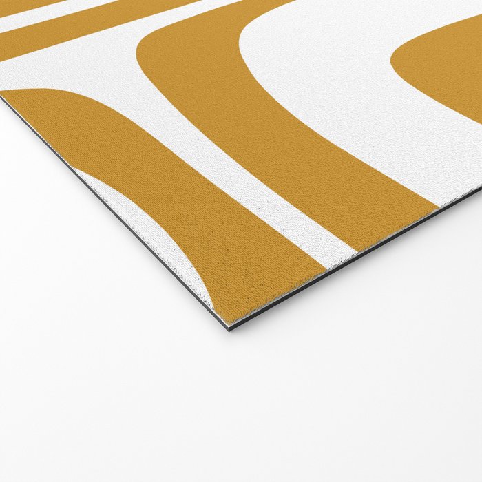 Palm Springs Midcentury Modern Abstract Pattern in Mustard Gold and White Welcome Mat Gallery Image 2