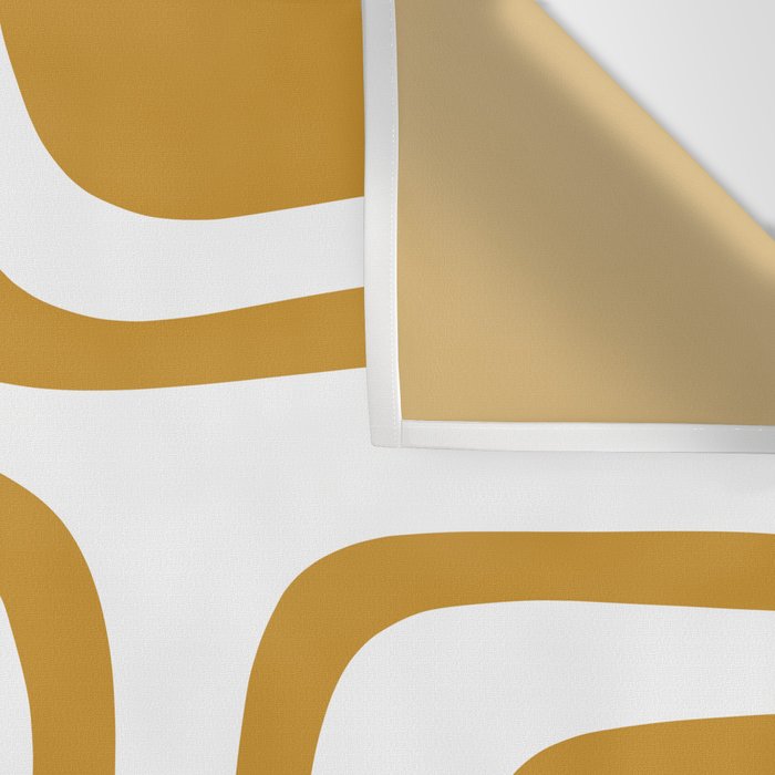 Palm Springs Midcentury Modern Abstract Pattern in Mustard Gold and White Wall Tapestry Gallery Image 3