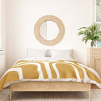 Palm Springs Midcentury Modern Abstract Pattern in Mustard Gold and White Duvet Cover Gallery Image 3