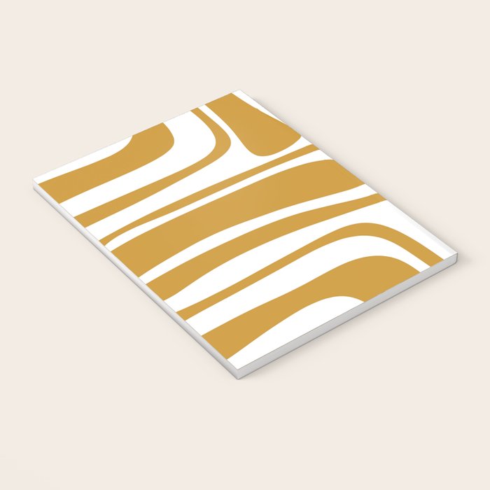 Palm Springs Midcentury Modern Abstract Pattern in Mustard Gold and White Notebook Gallery Image 3
