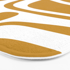 Palm Springs Midcentury Modern Abstract Pattern in Mustard Gold and White Bath Mat Gallery Image 3