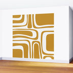Palm Springs Midcentury Modern Abstract Pattern in Mustard Gold and White Wall Mural Gallery Image 2