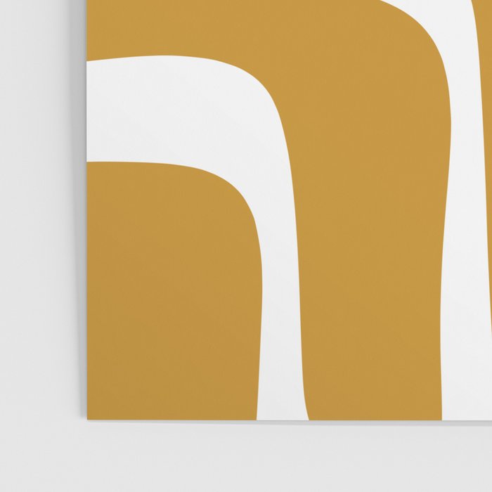 Palm Springs Midcentury Modern Abstract Pattern in Mustard Gold and White Poster Gallery Image 3