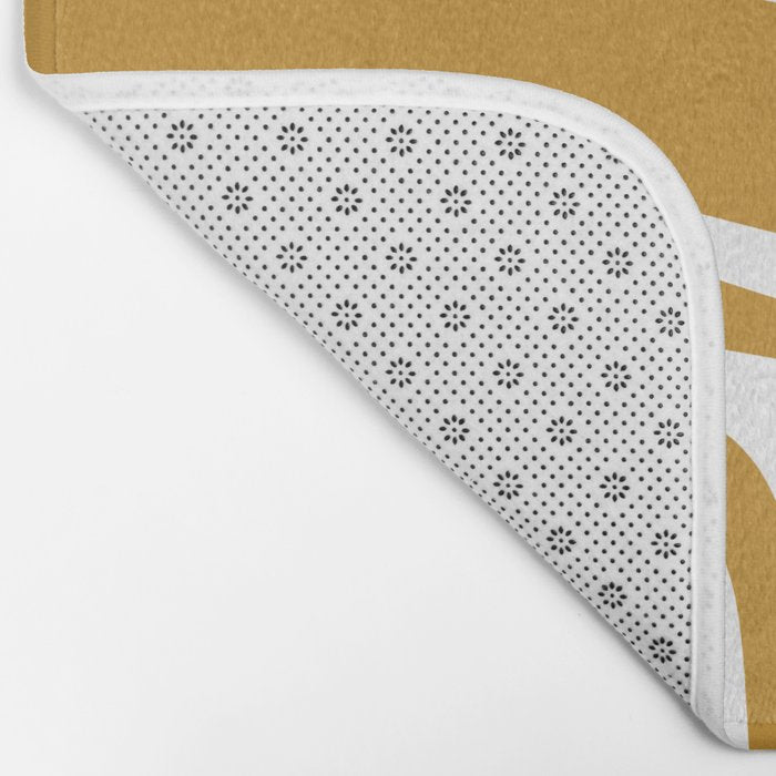 Palm Springs Midcentury Modern Abstract Pattern in Mustard Gold and White Bath Mat Gallery Image 2