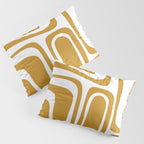 Palm Springs Midcentury Modern Abstract Pattern in Mustard Gold and White Pillow Sham Gallery Image 3