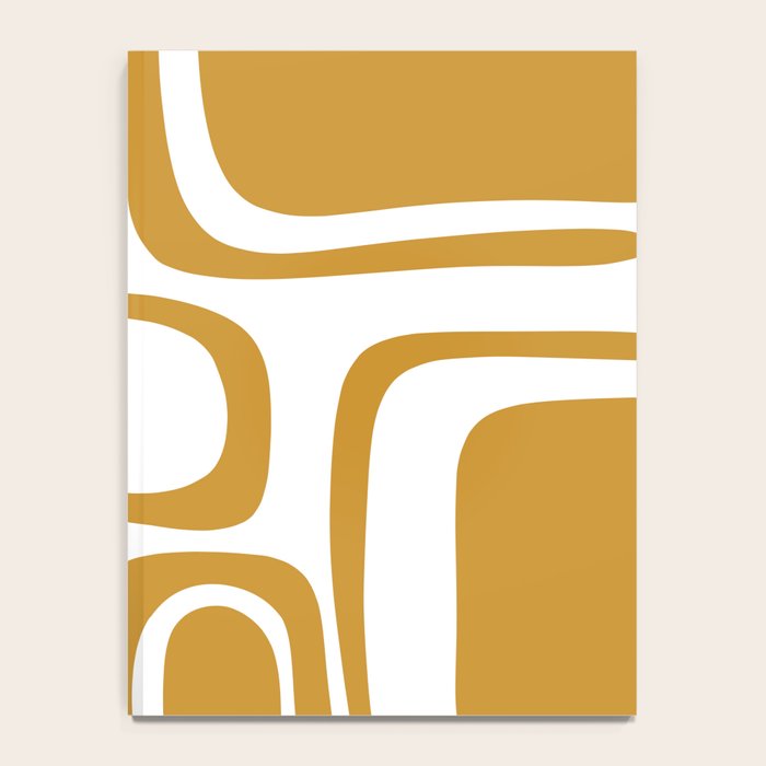 Palm Springs Midcentury Modern Abstract Pattern in Mustard Gold and White Notebook Gallery Image 4