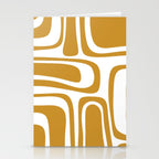 Palm Springs Midcentury Modern Abstract Pattern in Mustard Gold and White Stationery Card Gallery Image 2