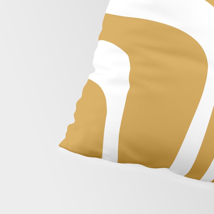 Palm Springs Midcentury Modern Abstract Pattern in Mustard Gold and White Pillow Sham Gallery Image 4