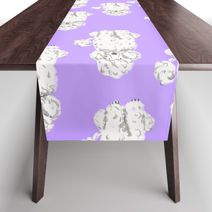 Fashionable white poodle Table Runner Gallery Image 1
