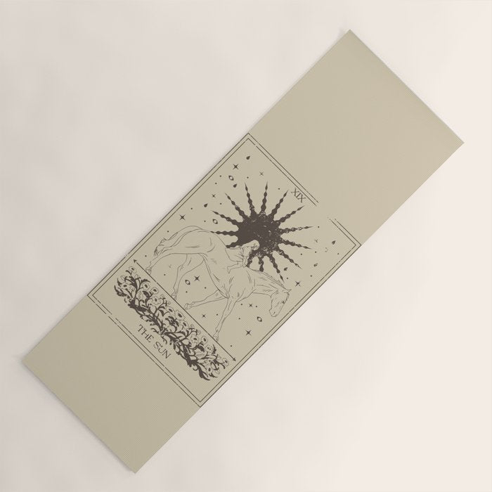 The Sun Card, Sun girl and horse print, Major Arcana, Divination, Magic girl Yoga Mat Gallery Image 1