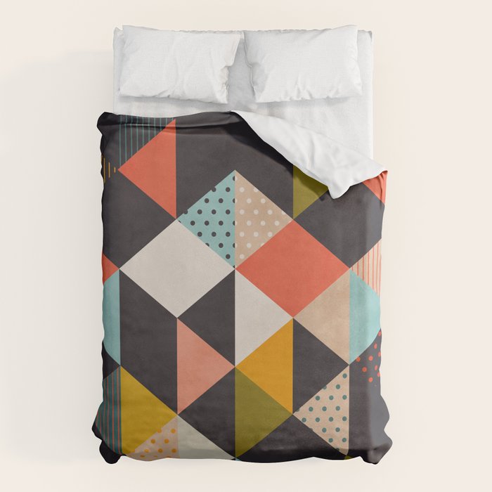 geometry mid century Duvet Cover Gallery Image 1