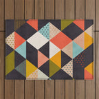 geometry mid century Outdoor Rug Gallery Image 1