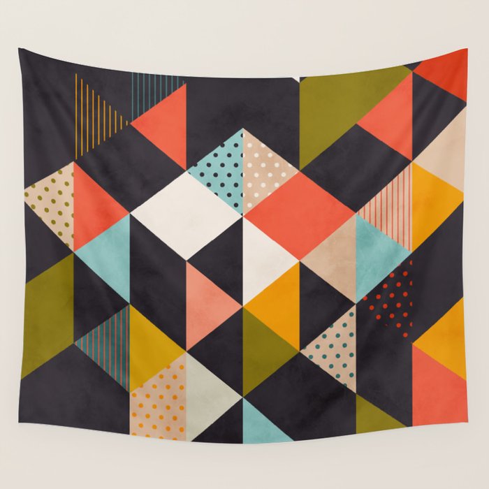 geometry mid century Wall Tapestry Gallery Image 4