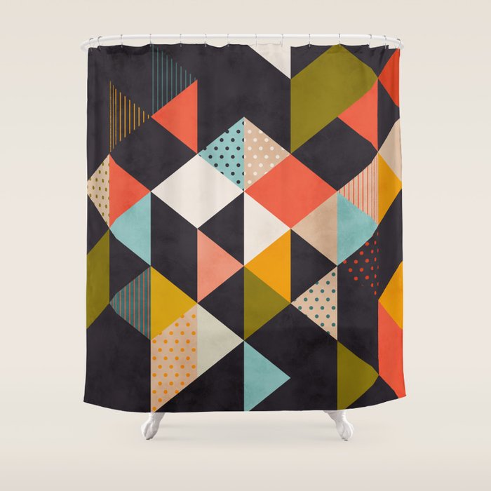 geometry mid century Shower Curtain Gallery Image 1