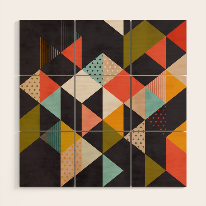 geometry mid century Wood Wall Art Gallery Image 1