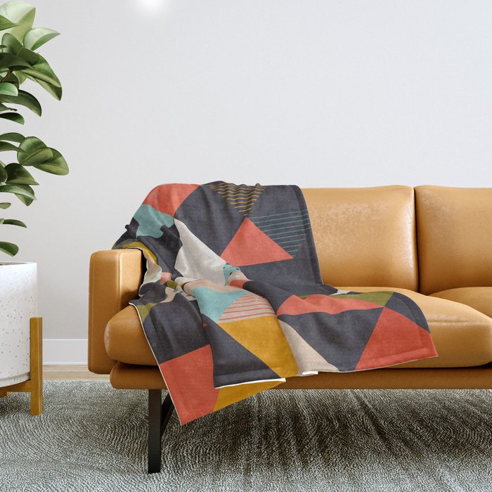 geometry mid century Throw Blanket Gallery Image 1