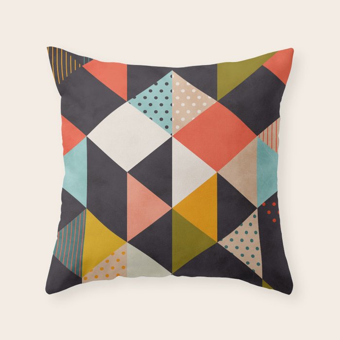geometry mid century Throw Pillow Gallery Image 1