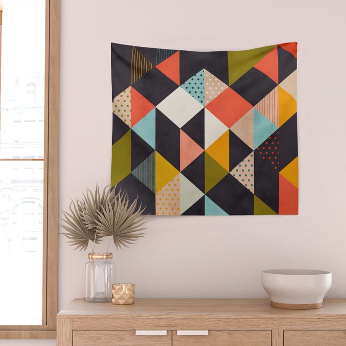 geometry mid century Wall Tapestry Gallery Image 2