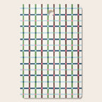 Windowpane Plaid Blue Green on Cream Cutting Board Gallery Image 1