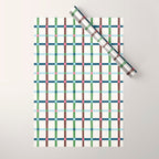 Windowpane Plaid Blue Green on Cream Wrapping Paper Gallery Image 1