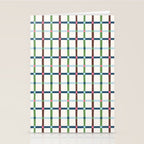 Windowpane Plaid Blue Green on Cream Stationery Card Gallery Image 2