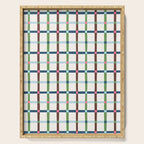 Windowpane Plaid Blue Green on Cream Serving Tray Gallery Image 1