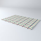 Windowpane Plaid Blue Green on Cream Rug Gallery Image 3