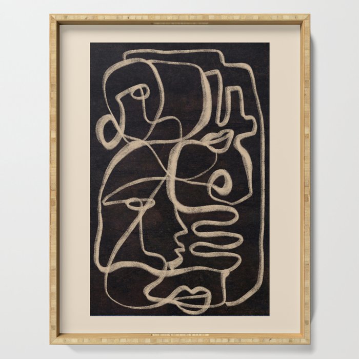 Abstract line art 206 Serving Tray Gallery Image 1