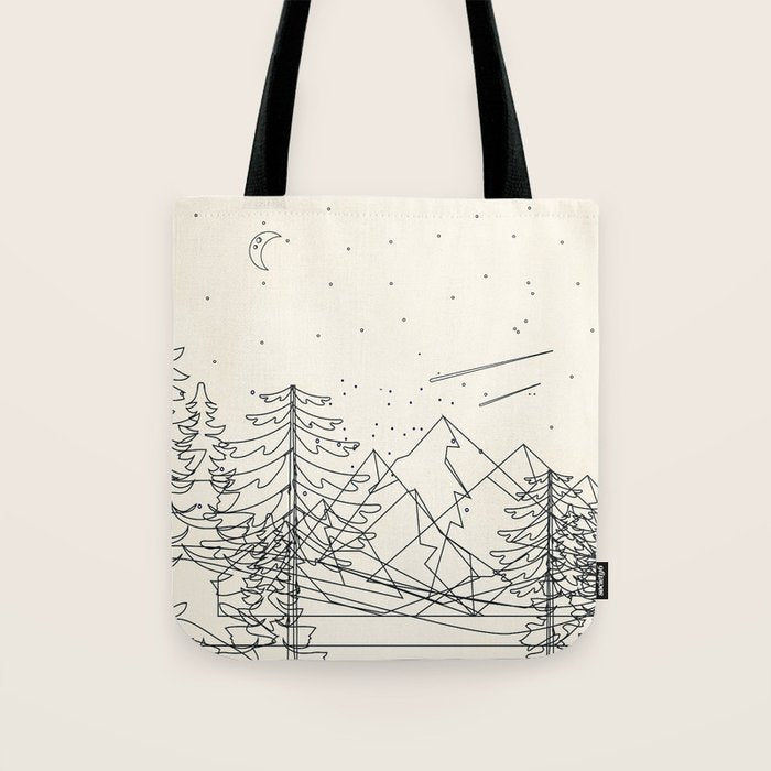 Minimal Line Mountain Beauty I Tote Bag Gallery Image 1