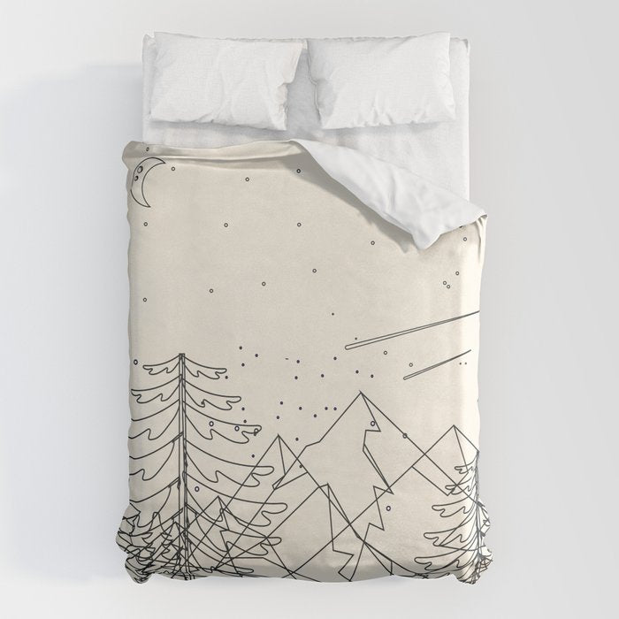 Minimal Line Mountain Beauty I Duvet Cover Gallery Image 1