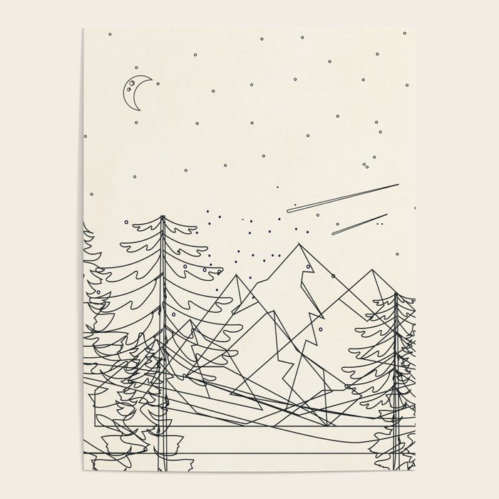 Minimal Line Mountain Beauty I Poster Gallery Image 4