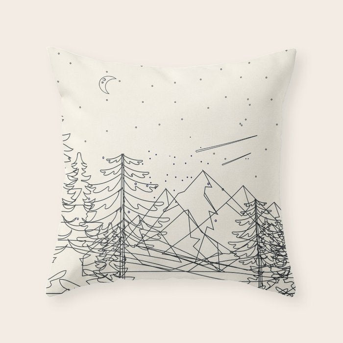 Minimal Line Mountain Beauty I Throw Pillow Gallery Image 6
