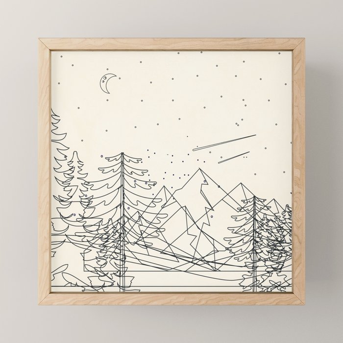 Minimal Line Mountain Beauty I Mini Art Print Gallery Image 1