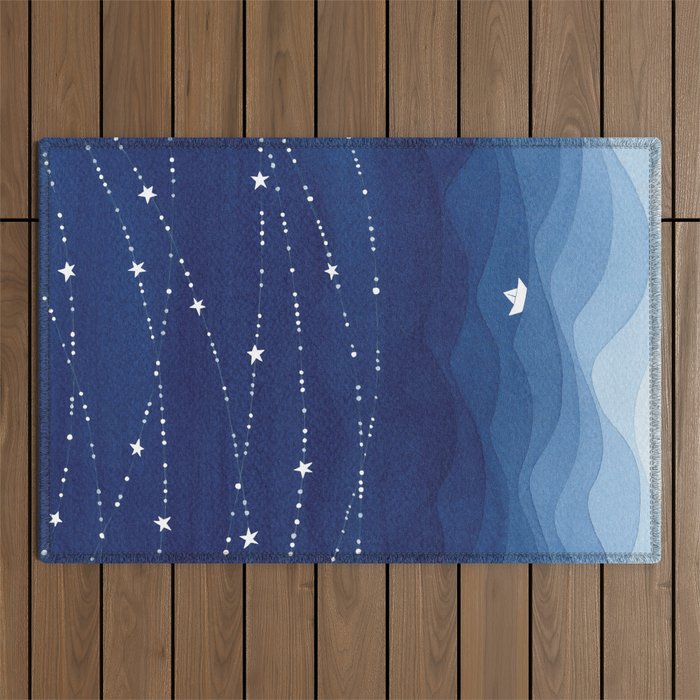 Garland of Stars IV, night sky Outdoor Rug Gallery Image 1