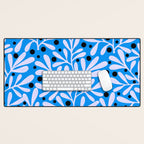 Mediterramean blue vase and leaves Desk Mat Gallery Image 1