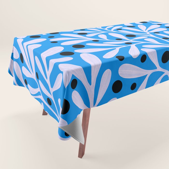 Mediterramean blue vase and leaves Tablecloth Gallery Image 1