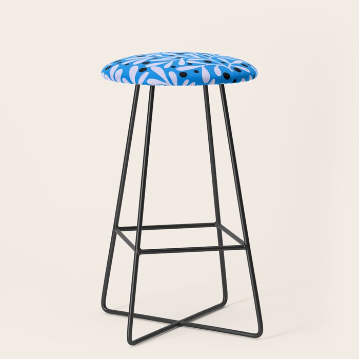 Mediterramean blue vase and leaves Stool Gallery Image 1