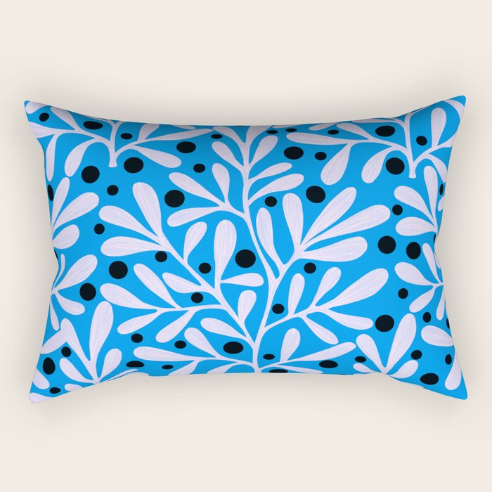 Mediterramean blue vase and leaves Rectangular Pillow Gallery Image 2