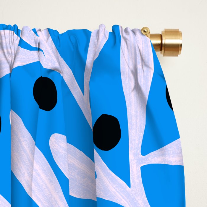Mediterramean blue vase and leaves Window Curtain Gallery Image 2